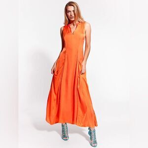 AS by DF ARLENIS DRESS in Tangerine XS NWOT